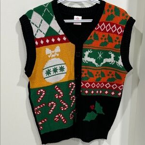 Festive Multicolor Knit Vest